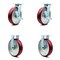Service Caster 8 Inch Poly on Aluminum Caster Set with Roller Bearings 2 Brakes 2 Rigid SCC SCC-30CS820-PAR-TLB-2-R820-2 - alternate 1